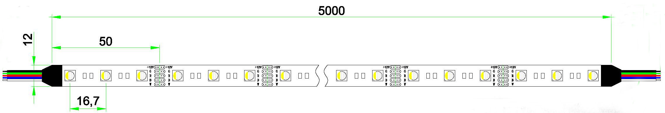 60leds/M 5050 12V RGBW LED Strip
