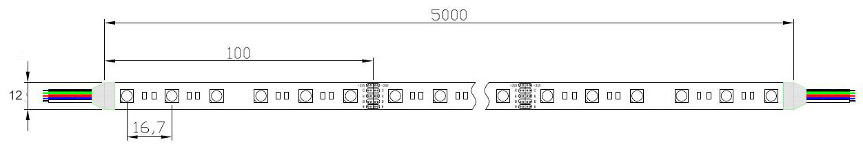 60leds/M 5050 24V RGBW LED Strip
